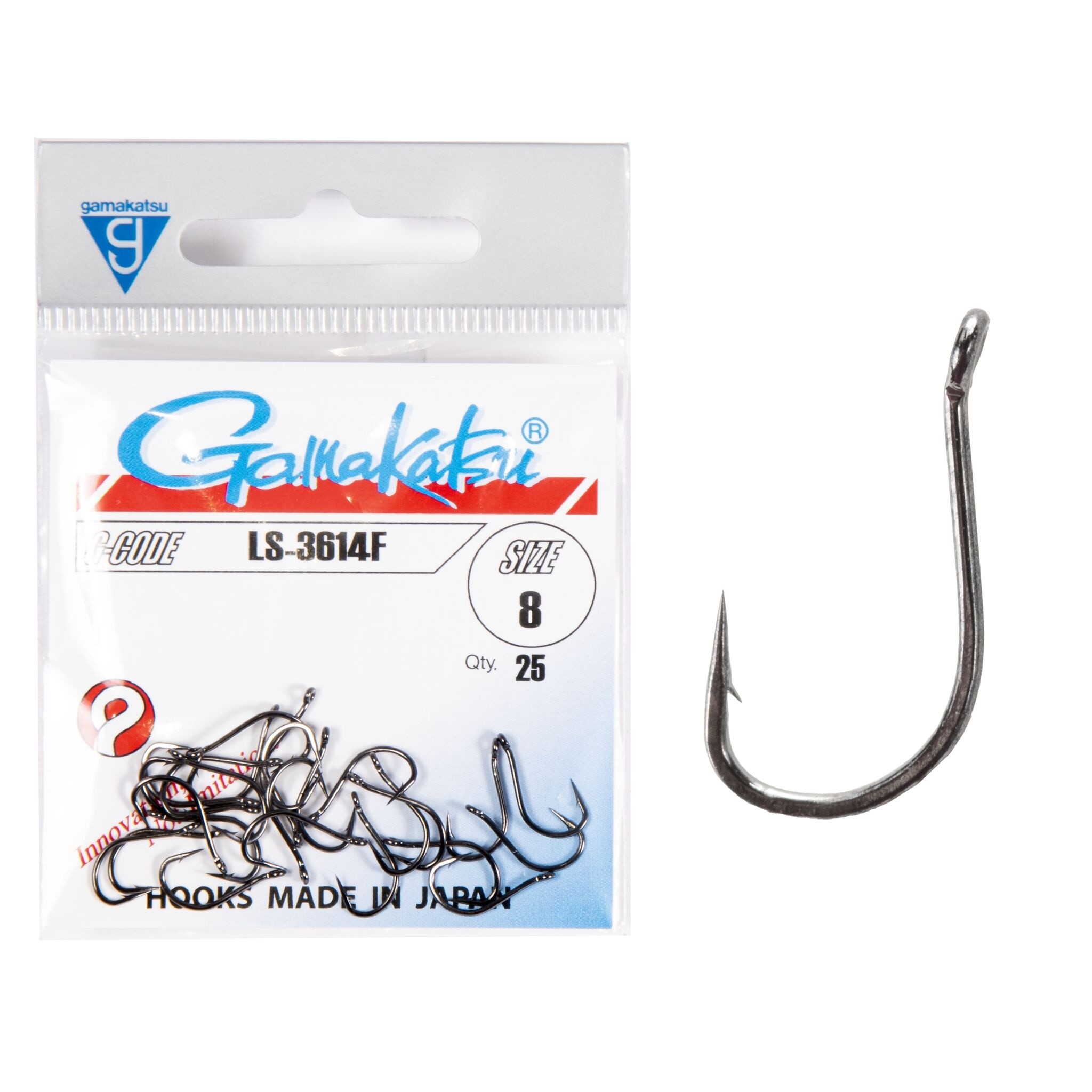 Крючок Одинарный Gamakatsu LS-3614F Hooks Bronze №08 25 шт    146691-008 — характеристики,  особенности конструкции