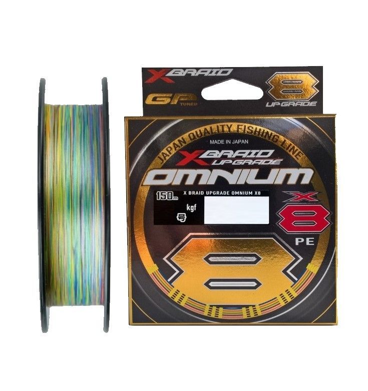 Плетеный шнур YGK X-Braid Upgrade Omnium X8 150 м  PE # 1 Multicolor 0,165 мм — характеристики,  особенности конструкции