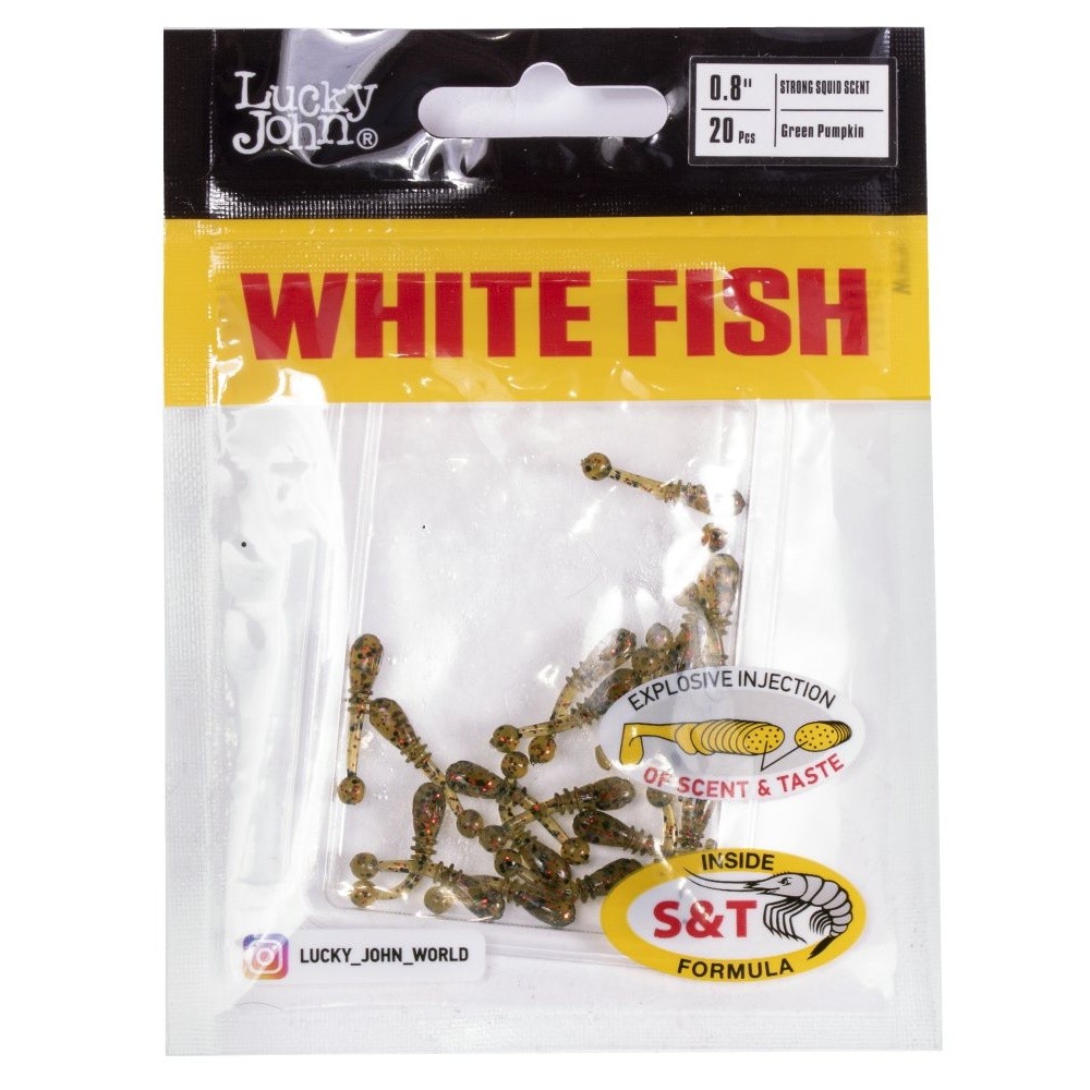 Силиконовая приманка Lucky John White Fish 0.8in 20 мм 20 шт PA03 Pro Series  140227-PA03 — крупный план
	                                    2