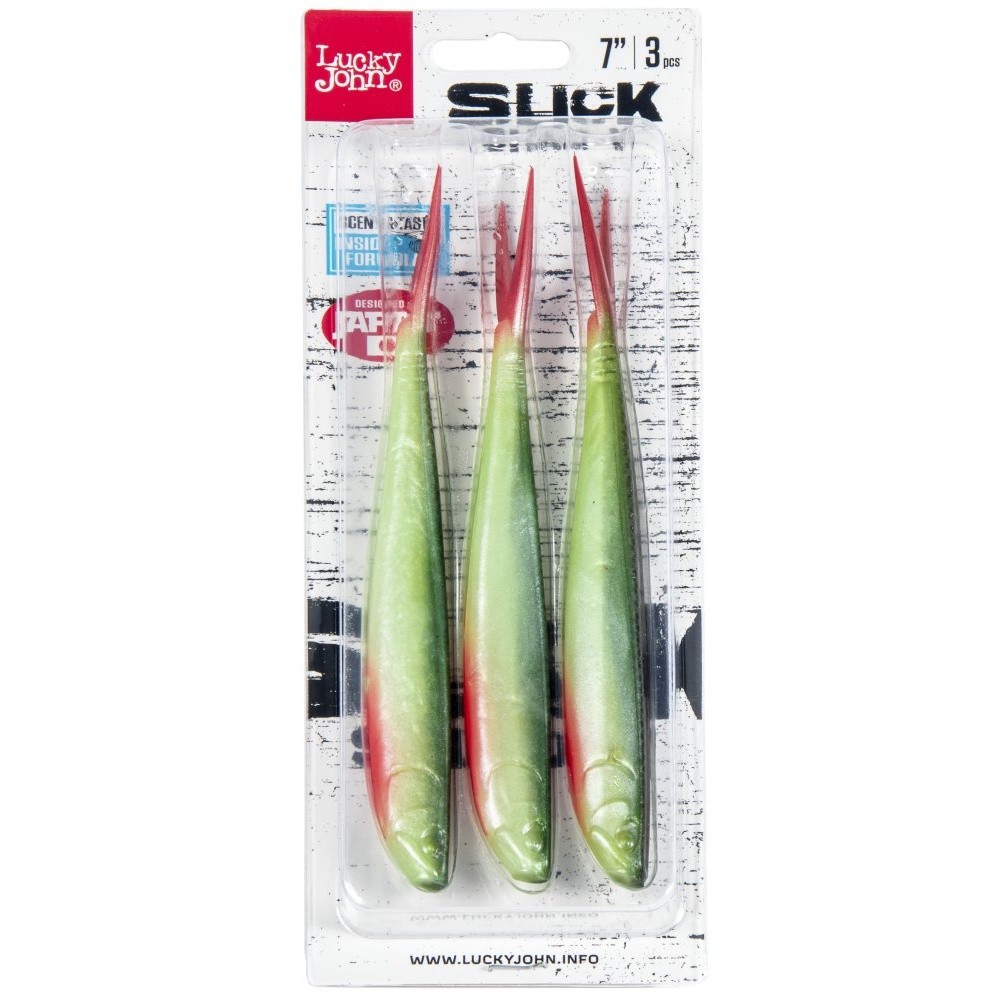 Силиконовая приманка Lucky John Slick Shad-V 7.0in 178 мм 3 шт Z23 3D Series  140424-Z23 — крупный план
	                                    2