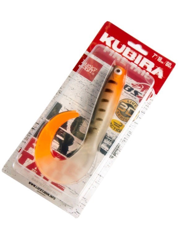 Силиконовая приманка Lucky John Kubira Fire Tail 7.0in 180 мм 1 шт PG36 3D BBS Series  140436-PG36 — крупный план
	                                    2