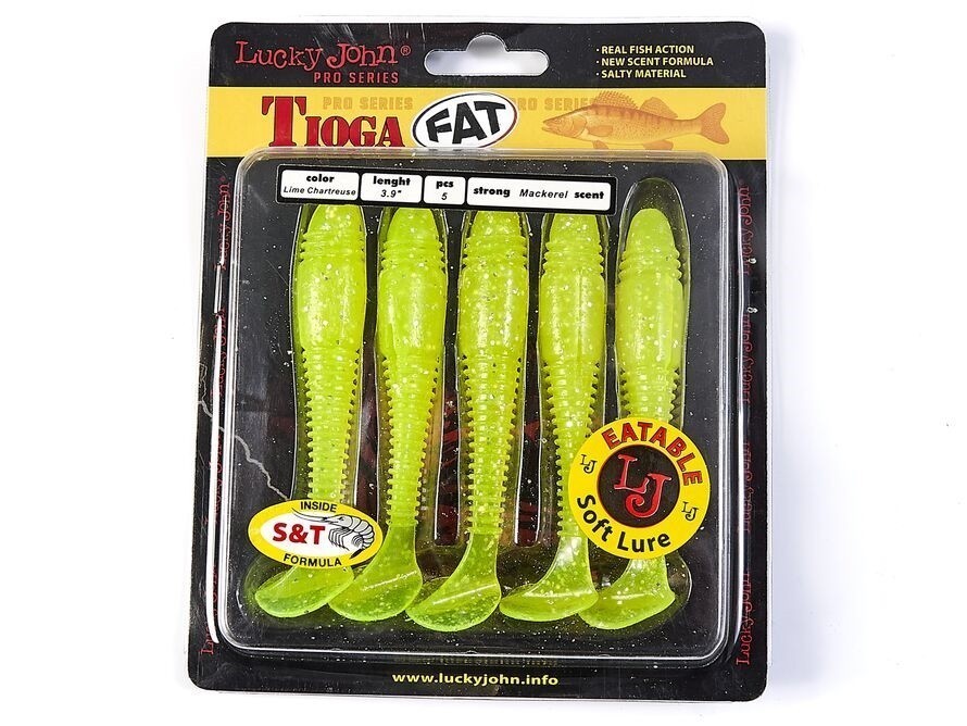 Силиконовая приманка Lucky John Tioga Fat 3.9in 100 мм 5 шт 071 Pro Series  140146-071 — крупный план
	                                    1