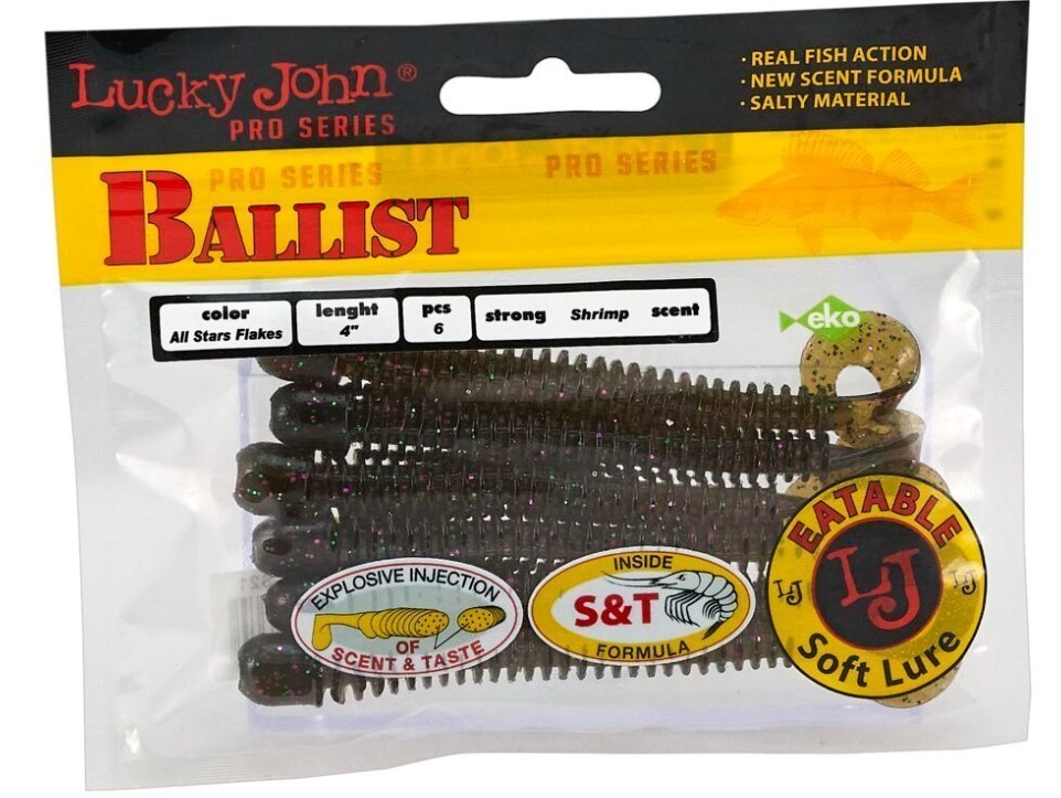 Силиконовая приманка Lucky John Ballist 4.0in 102 мм 6 шт S21 Pro Series  140129-S21 — крупный план
	                                    2