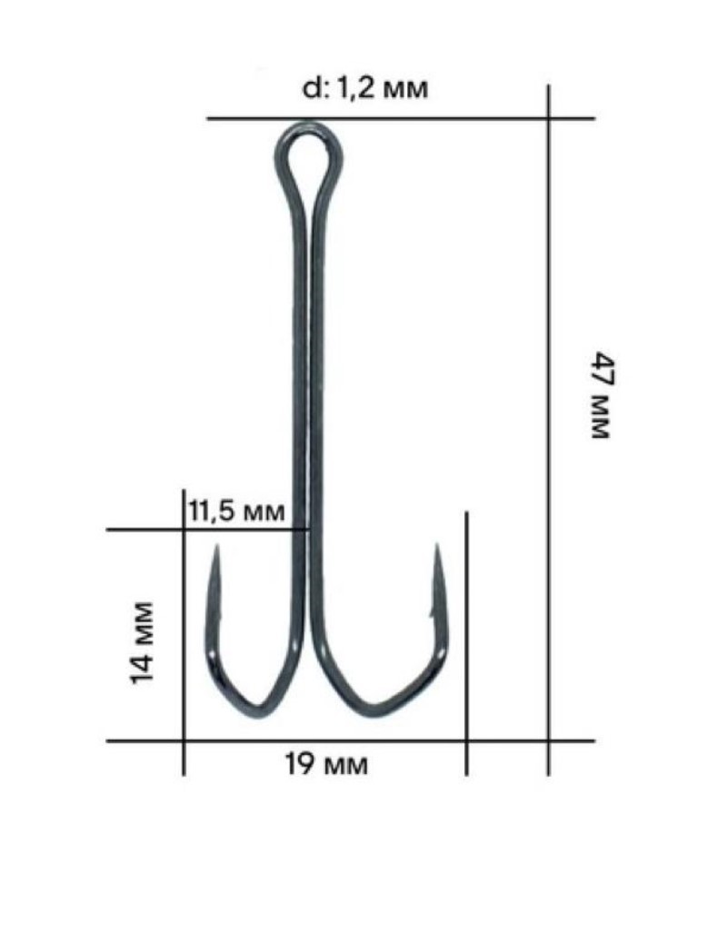 Крючок Двойной UF Studio Double Hook Long №1 10 шт    Dh#1pack — крупный план
	                                    2