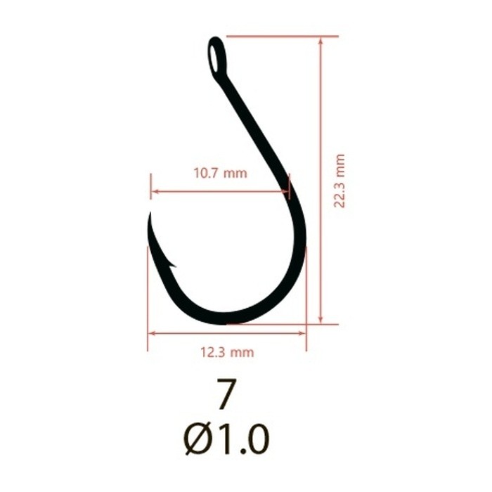 Крючок Одинарный Saikyo KH-10026 Chinu Ring №7 10 шт BN   KH-10026BN7-10 — крупный план
	                                    2