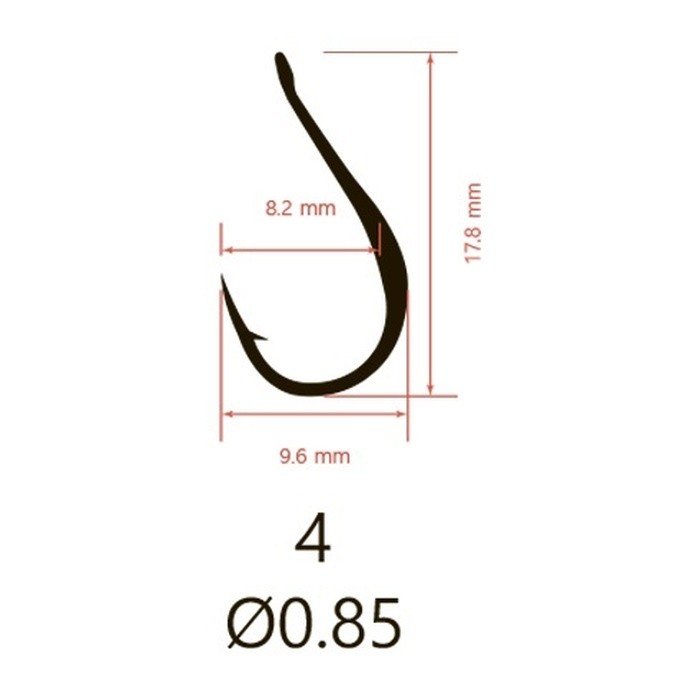 Крючок Одинарный Saikyo KH-10062 Chinu Douski №4 10 шт    KH-10062NI4-10 — крупный план
	                                    2