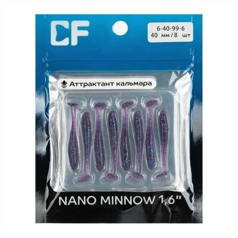Силиконовая приманка CF Company Nano Minnow 1.6 40 мм 8 шт 99   6-40-99-6 — крупный план
	                                    1