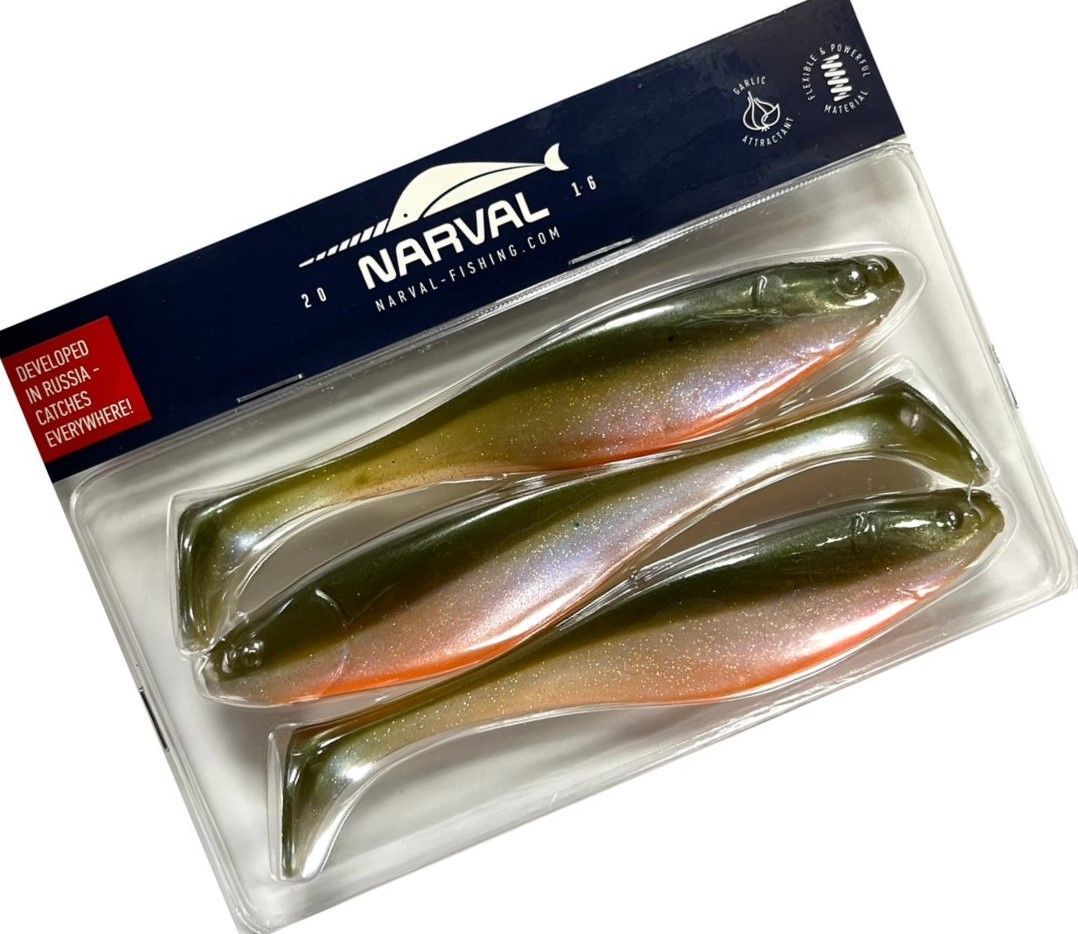 Силиконовая приманка Narval Commander Shad 16 160 мм 3 шт 008-Smoky Fish   NVCM16008 — крупный план
	                                    1