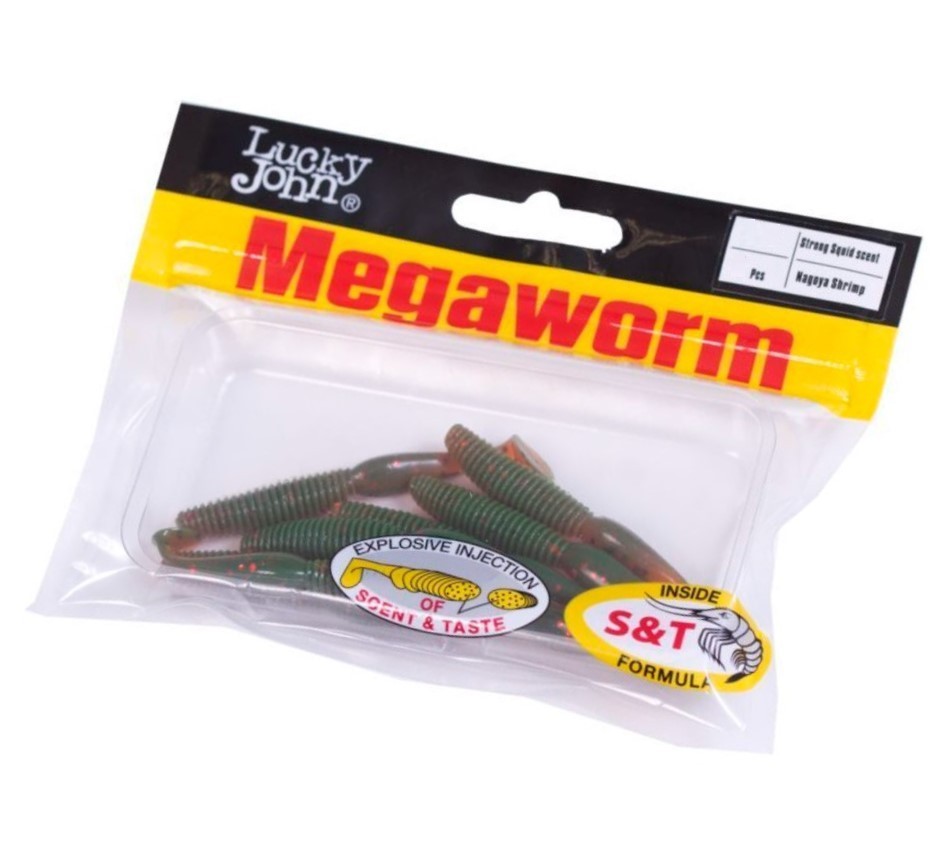 Силиконовая приманка Lucky John MegaWorm 4.0in 101 мм 5 шт 085 Pro Series  140191-085 — крупный план
	                                    2