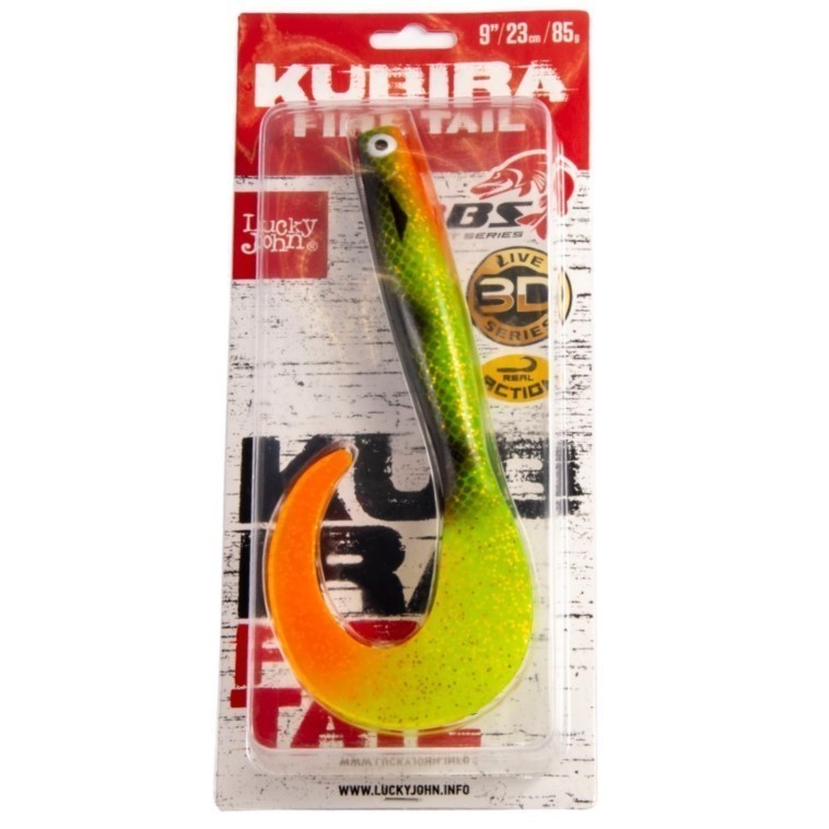 Силиконовая приманка Lucky John Kubira Fire Tail 9.0in 230 мм 1 шт PG41 3D BBS Series  140437-PG41 — крупный план
	                                    2
