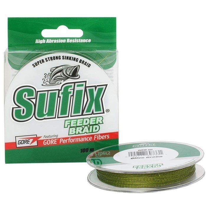 Плетеный шнур Sufix Feeder Braid 100 м  Зеленая 0,08 мм   DS1WE006T5BA9E — характеристики,
	                                    особенности конструкции