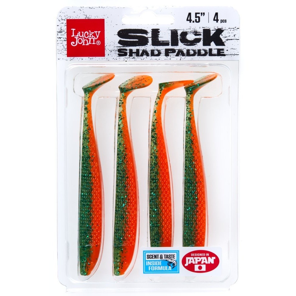 Силиконовая приманка Lucky John Slick Shad Paddle 4.5in 114 мм 4 шт Z16 3D Series  140441-Z16 — крупный план
	                                    2