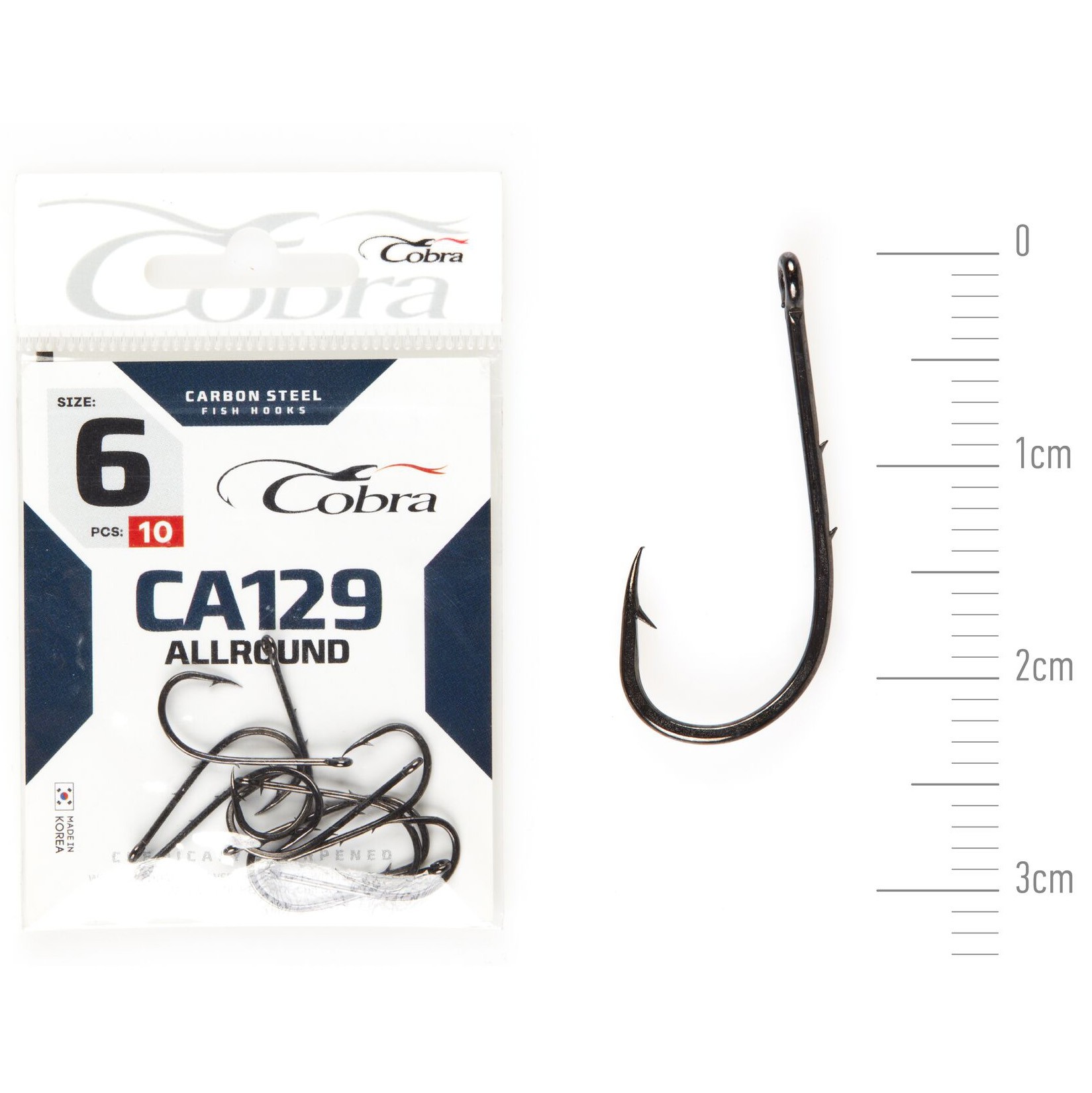 Крючок Одинарный Cobra Allround Baitholder CA129 №6 10 шт    CA129-006 — крупный план
	                                    2