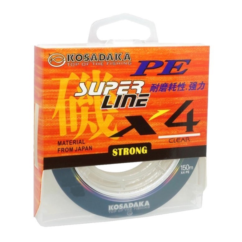 Плетеный шнур Kosadaka Super Line PE X4 150 м  PE # 3,5 Clear 0,3 мм   BSLX4-CL-030-150 — характеристики,
	                                    особенности конструкции