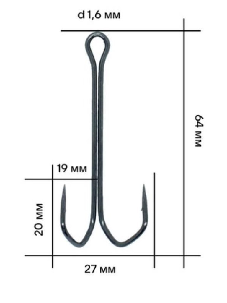 Крючок Двойной UF Studio Double Hook Long №4/0 10 шт    Dh#4/0pack — крупный план
	                                    2