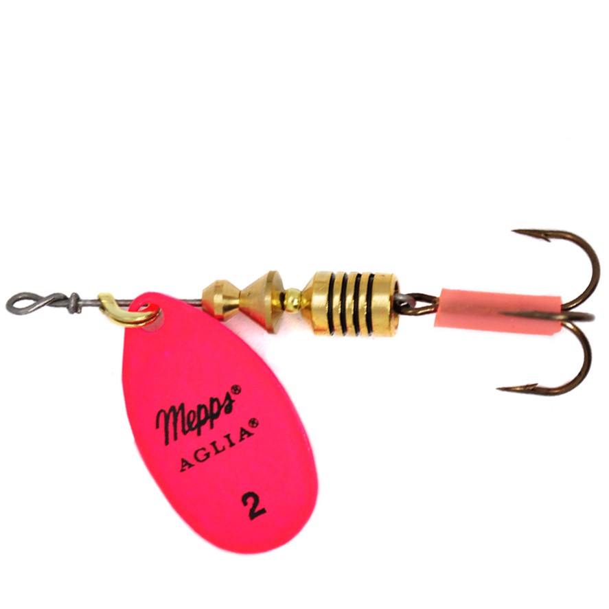 Вращающаяся Блесна Mepps Aglia Fluo №2 4,5 гр Rose   af-2-rs — характеристики,
	                                    особенности конструкции