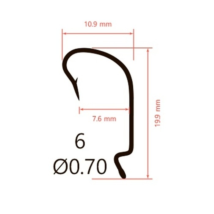 Крючок Офсетный Saikyo BS-2312 №6 10 шт R   BS-2312R6-10 — крупный план
	                                    2