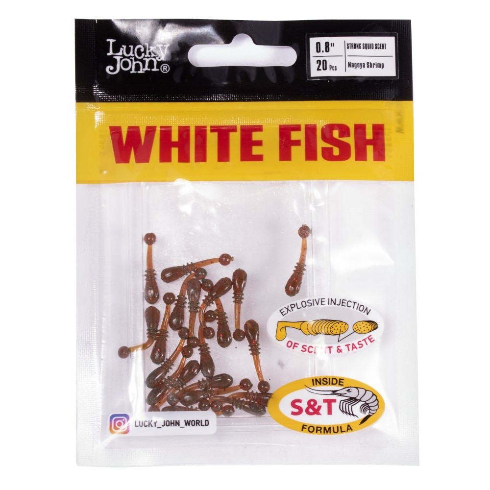 Силиконовая приманка Lucky John White Fish 0.8in 20 мм 20 шт 085 Pro Series  140227-085 — крупный план
	                                    2