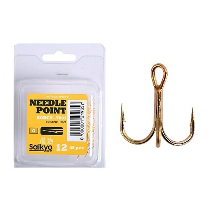 Крючок Тройной Saikyo 7001 №12 25 шт G   SORCT7001-12G25 — характеристики,  особенности конструкции