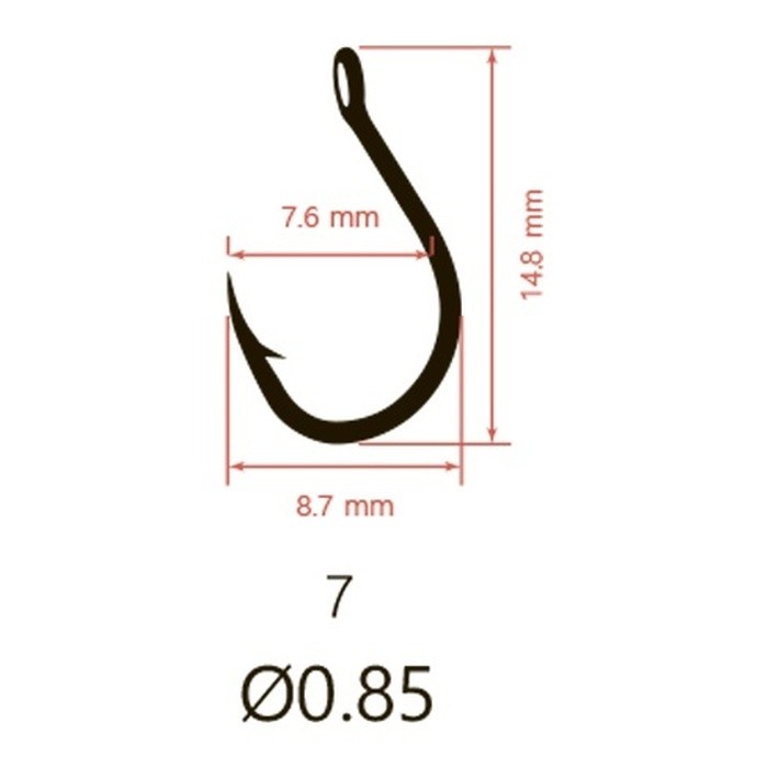 Крючок Одинарный Saikyo KH-10085 Special Feeder №7 10 шт BN   KH-10085BN7-10 — крупный план
	                                    2