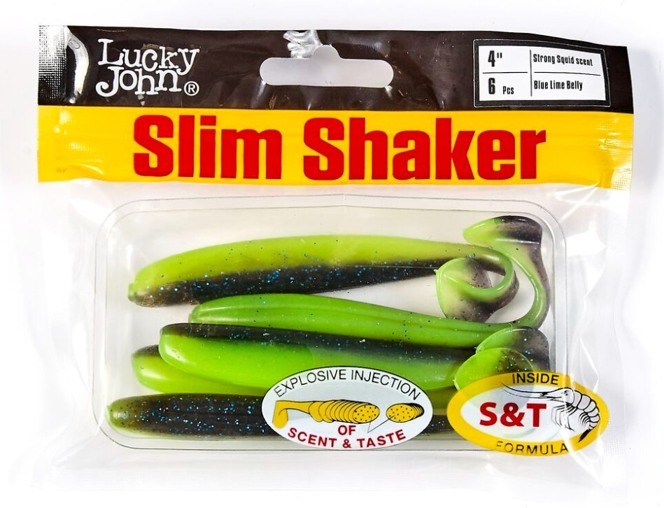 Силиконовая приманка Lucky John Slim Shaker 4in 100 мм 6 шт T53 Pro Series  140183-T53 — крупный план
	                                    2