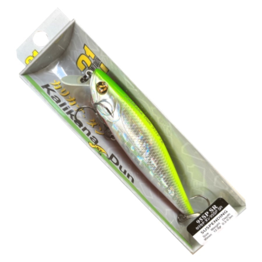 Воблер Pontoon 21 Kalikana Dun 95SP-SR A62 Crash Fresh Chartreuse Silver 13,3 гр   P21-KALD-95SP-SR-A62 — крупный план
	                                    1