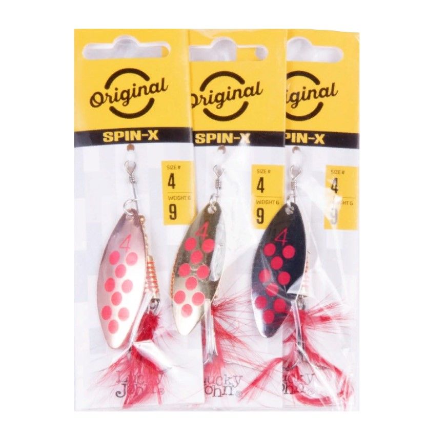 Вращающаяся Блесна Lucky John Spin-X Long №4 9 гр SR CR GR Набор  LJSL04-001SET — крупный план
	                                    2