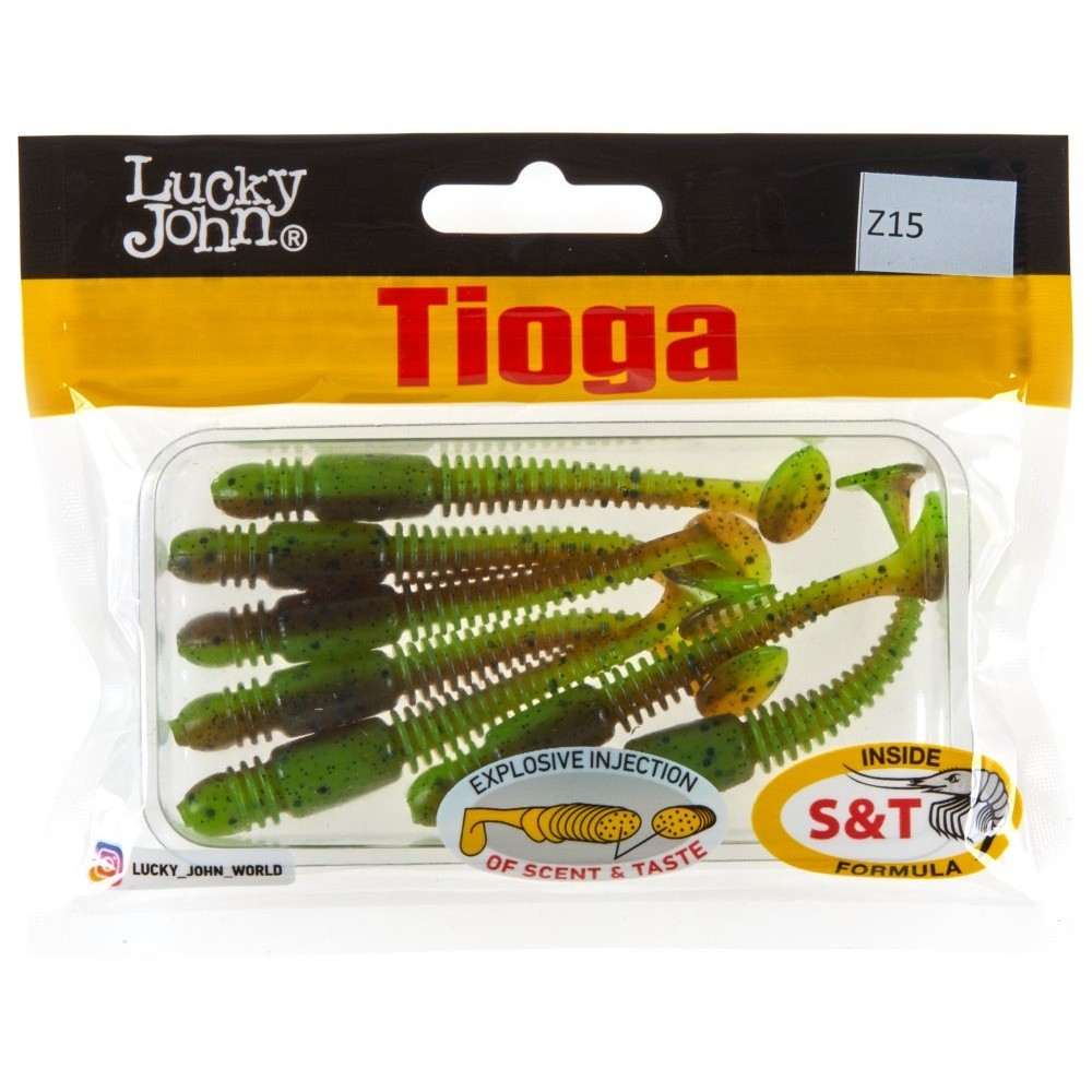 Силиконовая приманка Lucky John Tioga 3.4in 86 мм 7 шт Z15 Pro Series  140103-Z15 — крупный план
	                                    2