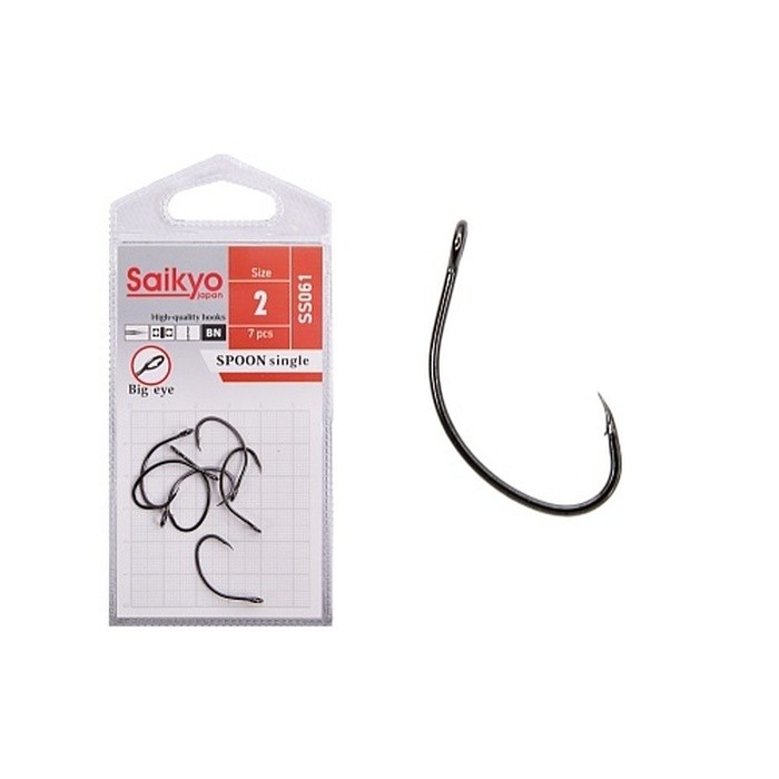 Крючок Одинарный Saikyo SS061 Spoon Single №2 7 шт BN   SS061-BN2-7 — характеристики,  особенности конструкции