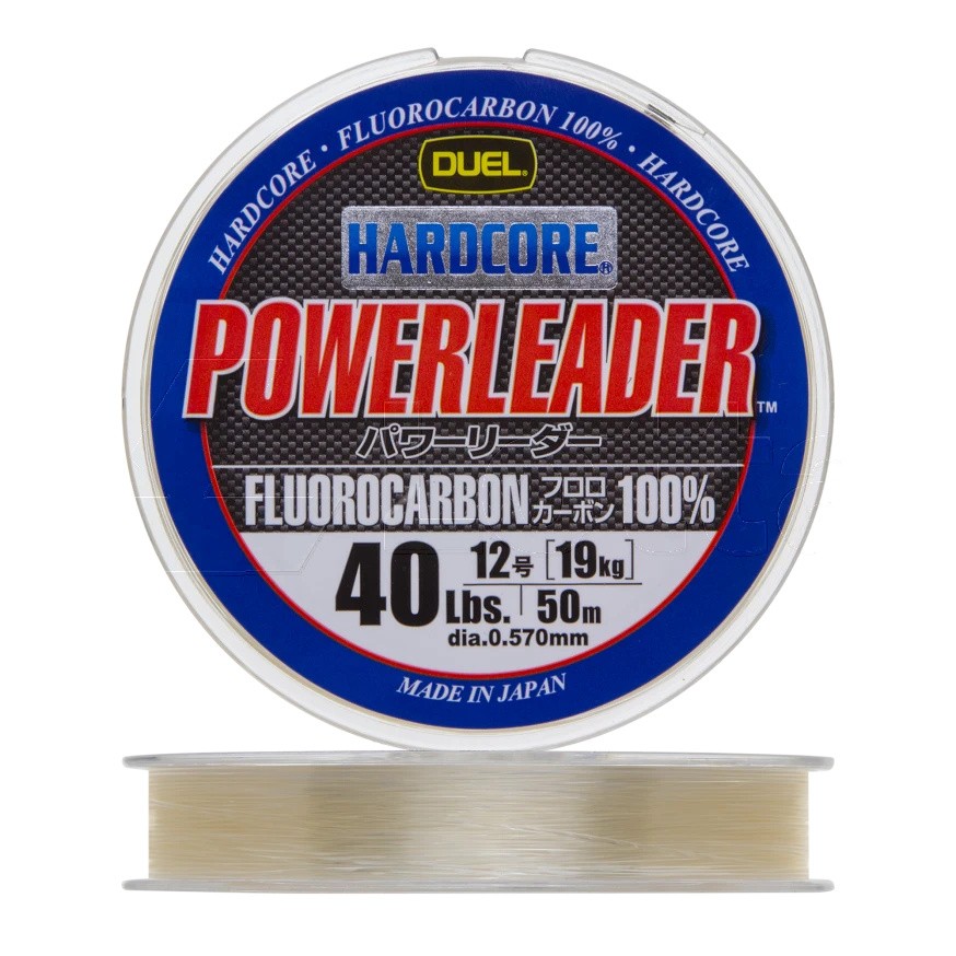 Флюорокарбон Duel Hardcore Powerleader FC Fluorocarbon 100% 50 м 0,57 мм    H3343 — характеристики,  особенности конструкции