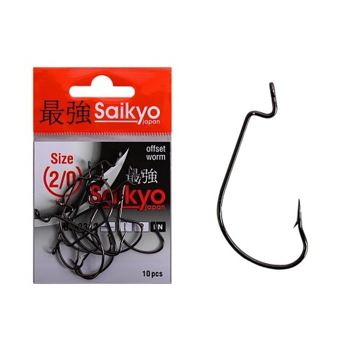 Крючок Офсетный Saikyo BS-2312 №2/0 10 шт BN   BS-2312BN2/0-10 — характеристики,  особенности конструкции