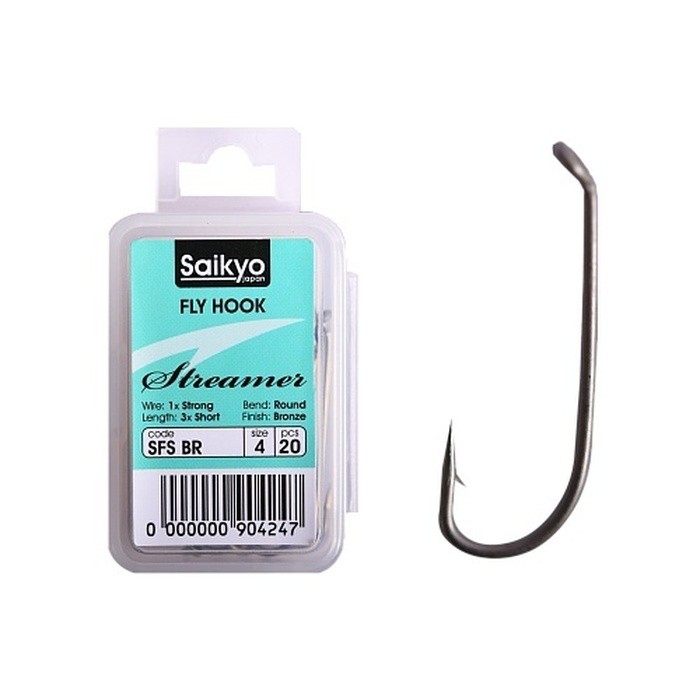 Крючок Одинарный Saikyo KH-71472 Streamer №4 20 шт BR   71472SFSBR4-20 — характеристики,  особенности конструкции