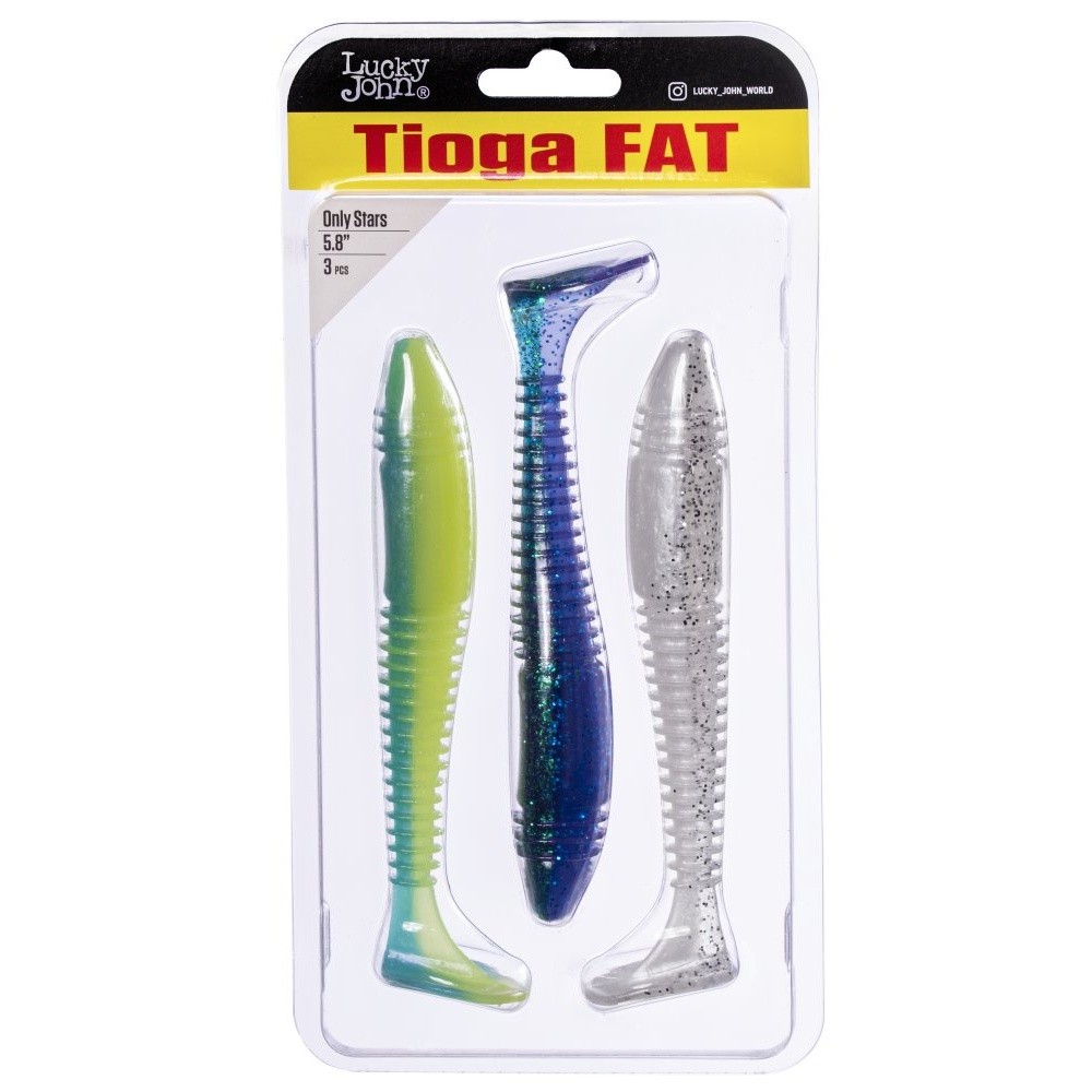 Силиконовая приманка Lucky John Tioga Fat 5.8in 147 мм 3 шт MIX4 Pro Series  140148-MIX4 — крупный план
	                                    1