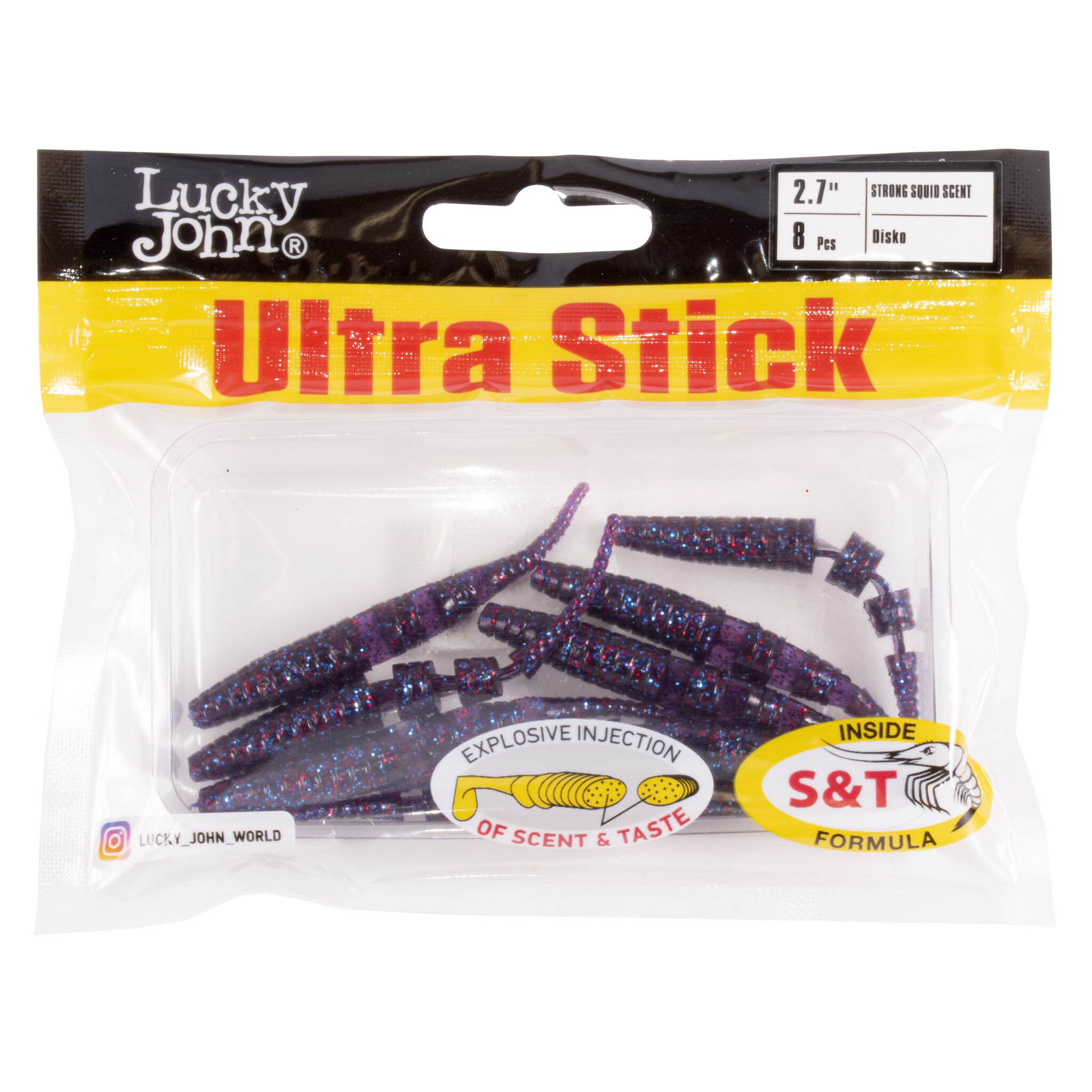 Силиконовая приманка Lucky John Ultra Stick 2,7in 68 мм 8 шт S63 Pro Series  140206-S63 — крупный план
	                                    2