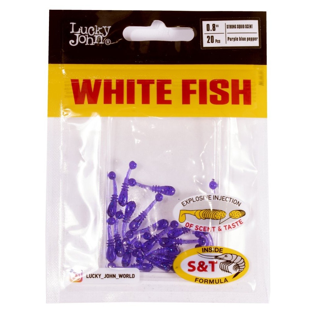 Силиконовая приманка Lucky John White Fish 0.8in 20 мм 20 шт S66 Pro Series  140227-S66 — крупный план
	                                    2