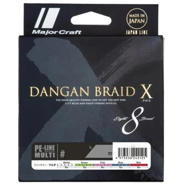 Плетеный шнур Major Craft Dangan Braid X PE X8 300 м  PE # 1,5 Мультиколор 0,19 мм   DBX8-300/1.5MC — характеристики,  особенности конструкции