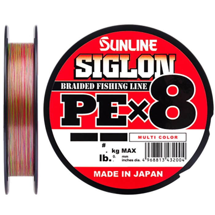 Плетеный шнур Sunline Siglon PE X8 200 м  PE # 0,5 Multicolor 5C 0,121 мм — характеристики,  особенности конструкции