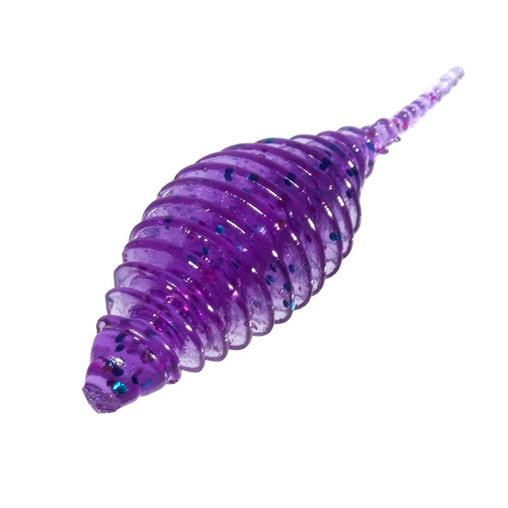 Силиконовая приманка ZUB Pollywog 40 мм 12 шт 610 фиолетовый с блестками   LVR014 — крупный план
	                                    1