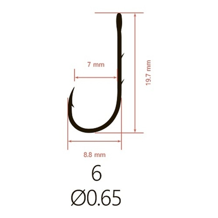 Крючок Одинарный Saikyo KH-10121 №6 10 шт BN   KH-10121BN06-10 — крупный план
	                                    1