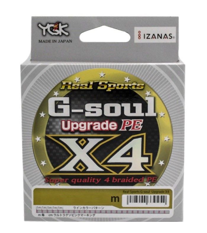 Плетеный шнур YGK G-Soul Upgrade X4 200 м  PE # 1 Gray-Pink 0,165 мм — крупный план
	                                    2