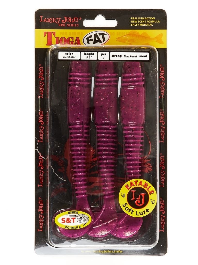 Силиконовая приманка Lucky John Tioga Fat 5.8in 147 мм 3 шт S26 Pro Series  140148-S26 — крупный план
	                                    2