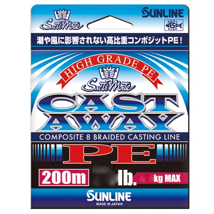 Плетеный шнур Sunline New Cast Away PE HG 200 м  PE # 2  0,235 мм — характеристики,
	                                    особенности конструкции