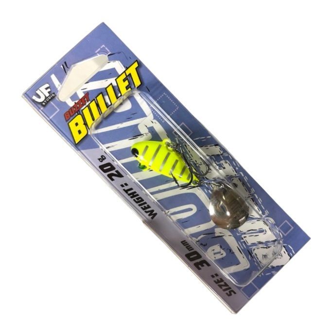 Тейл-спиннер UF Studio Buzzet Bullet 20 20 гр 60 мм Yellow ACID   B20yA — крупный план
	                                    1