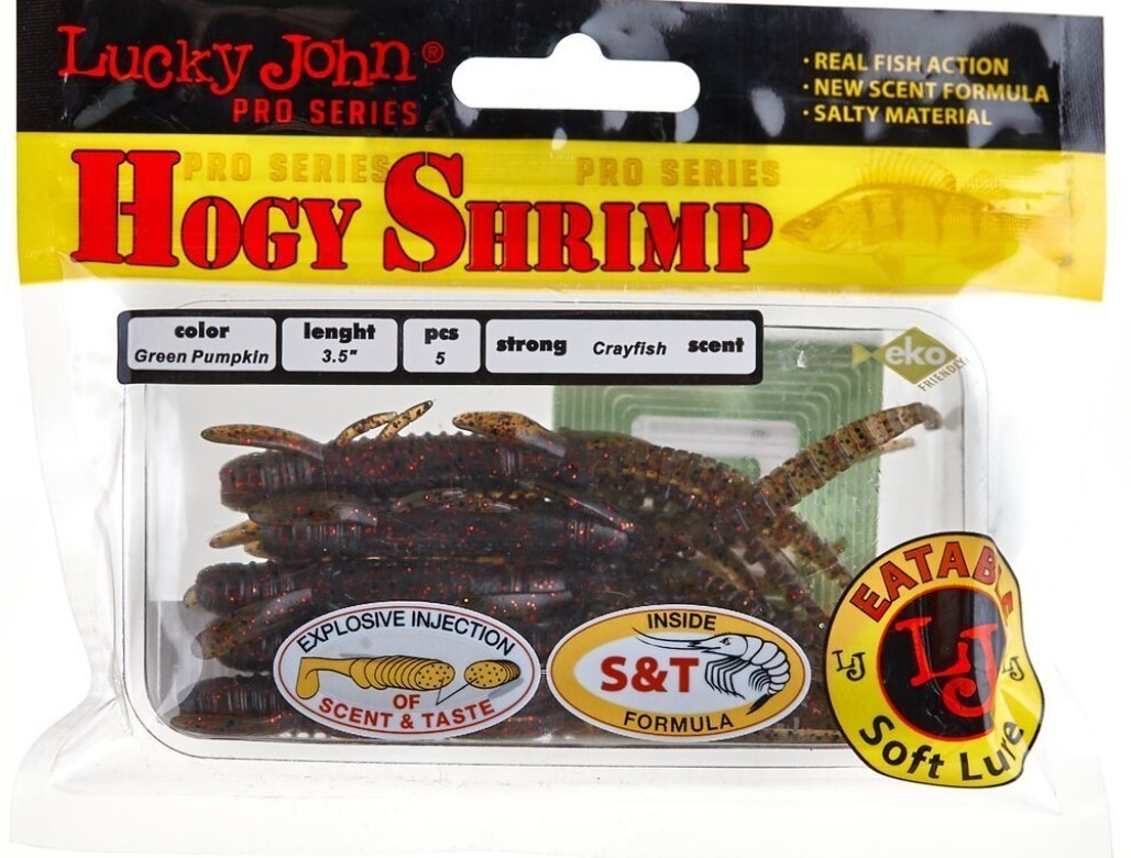 Силиконовая приманка Lucky John Hogy Shrimp 3.5in 89 мм 5 шт PA03 Pro Series  140174-PA03 — крупный план
	                                    2
