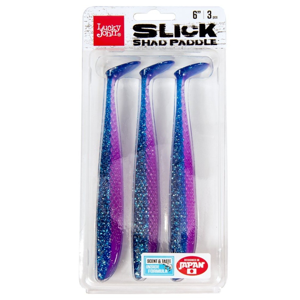 Силиконовая приманка Lucky John Slick Shad Paddle 6.0in 152 мм 3 шт Z18 3D Series  140442-Z18 — крупный план
	                                    2