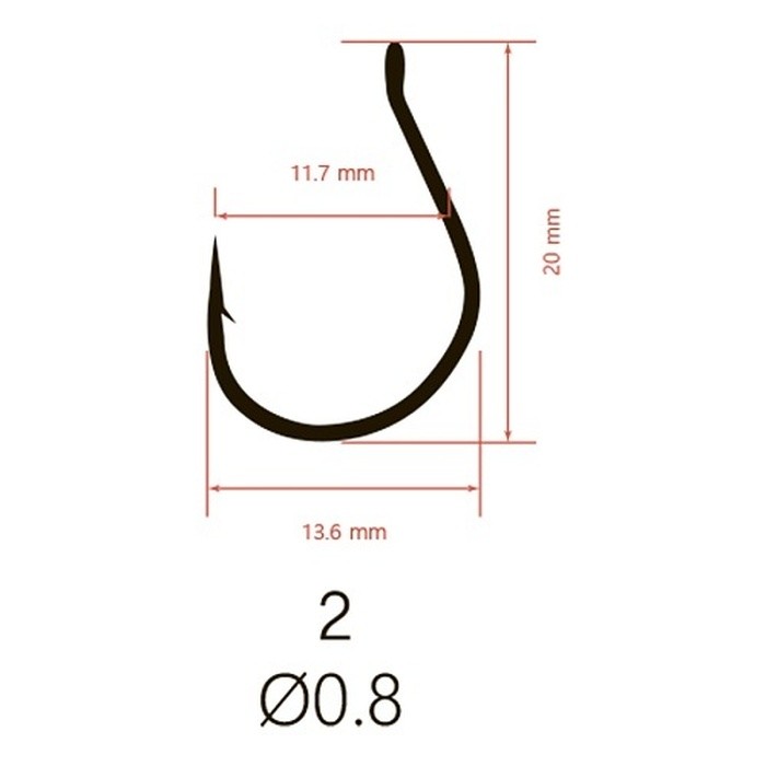 Крючок Одинарный Saikyo KH-10107 №2 10 шт BN   KH-10107BN2-5 — крупный план
	                                    2