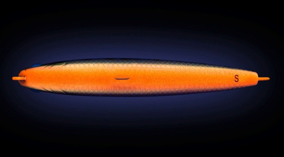 Воблер Strike Pro Slide Bait Heavy One 90 A234-SBO-LU Blue Back Silver OB Fluo 20 гр   JS-269#A234-SBO-LU — крупный план
	                                    1