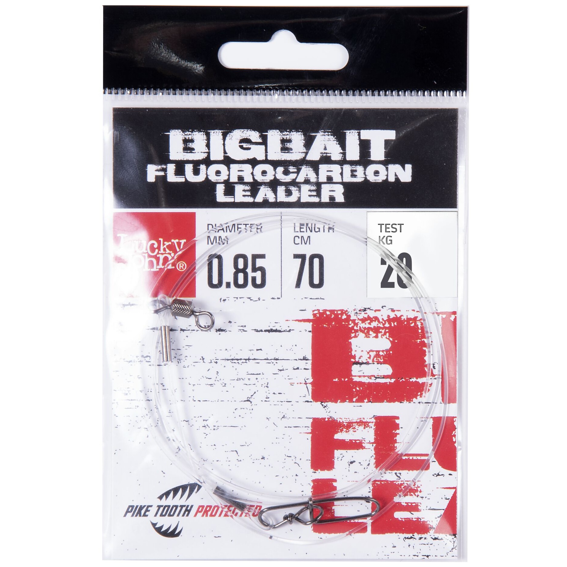 Поводок Lucky John BigBait D 70 см 20 кг  0,85 мм  2 шт   LJP6355-070 — характеристики,  особенности конструкции