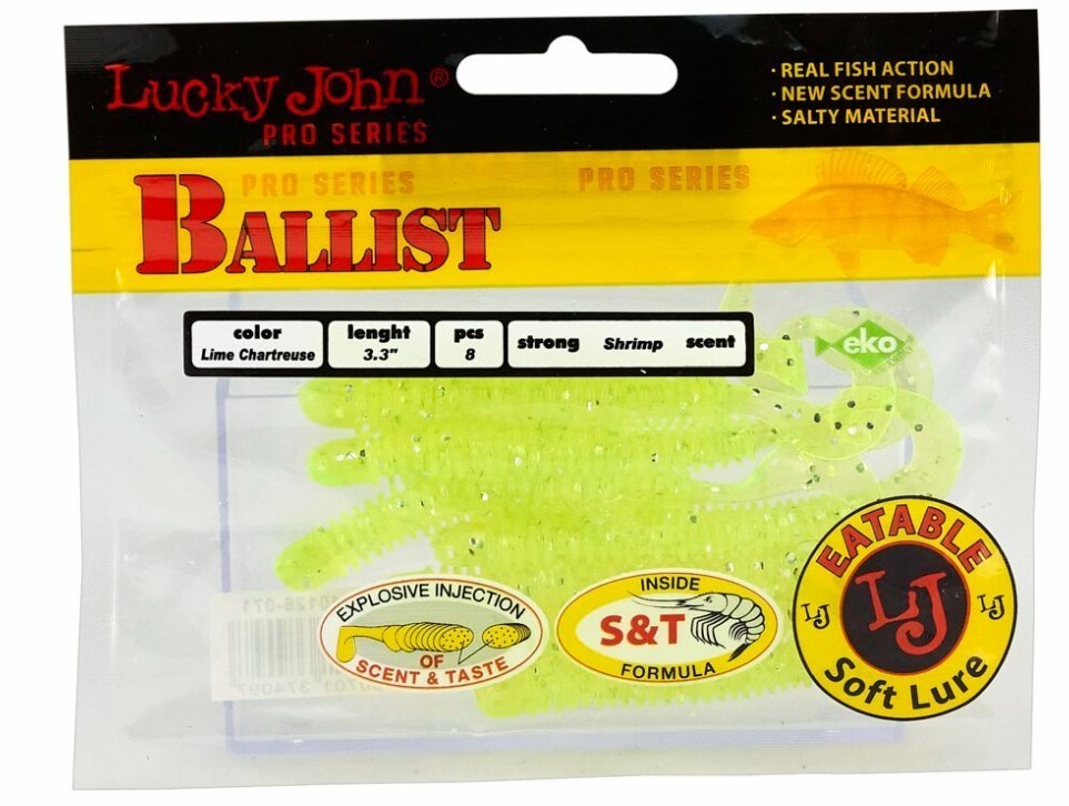 Силиконовая приманка Lucky John Ballist 3.3in 84 мм 8 шт 071 Pro Series  140128-071 — крупный план
	                                    2