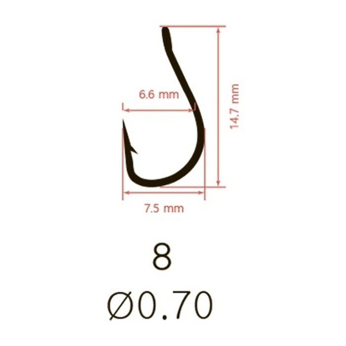 Крючок Одинарный Saikyo KH-10003 Tanago №8 10 шт BN   KH-10003BN8-10 — крупный план
	                                    3